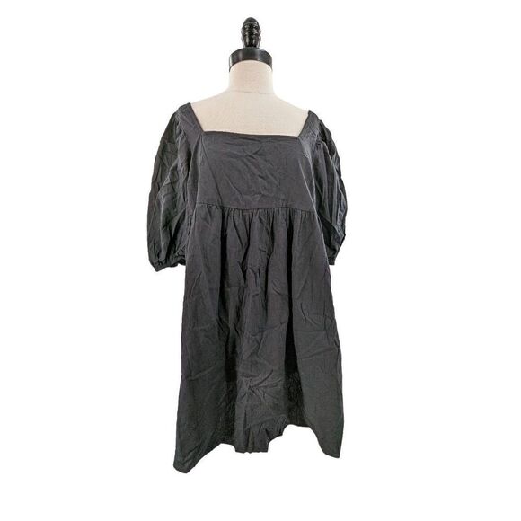 Lumiere Women Black Square Neck Cotton Mini Dress Size Large - Picture 1 of 12